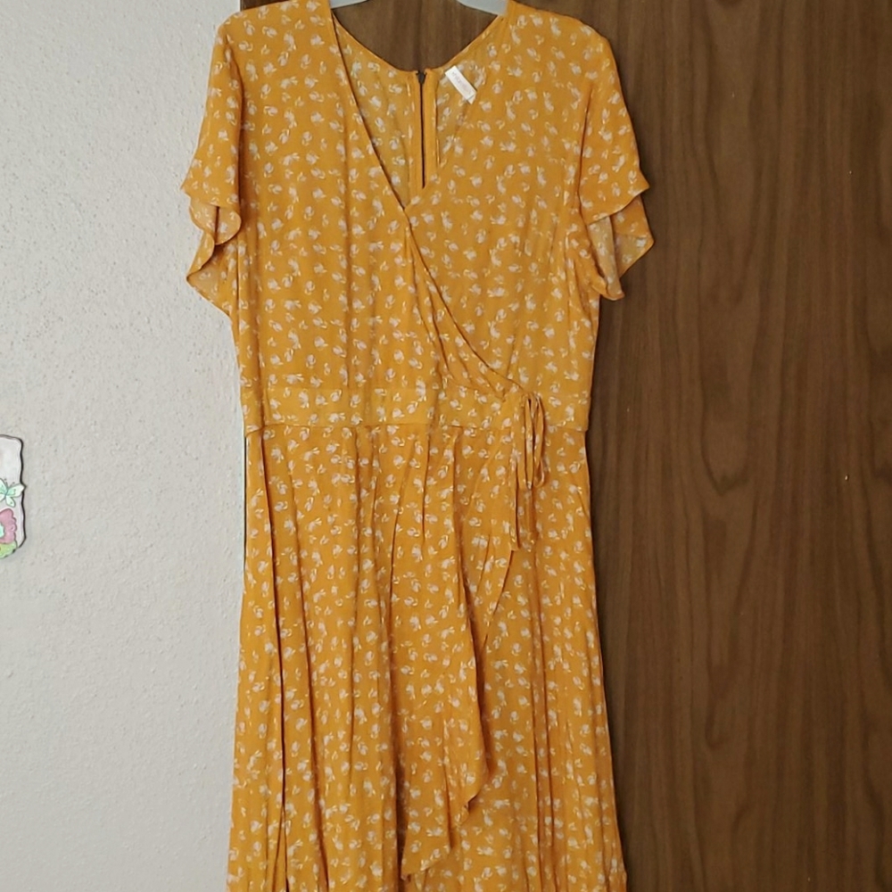 Mustard floral dress